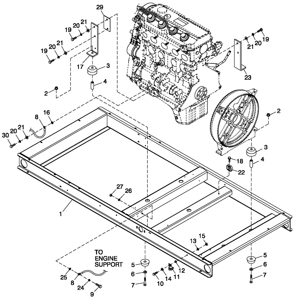 Mounting Base 2.4l C2 Diagram and Parts List for QT02524ANANA (4911910)(2007) Generac Generator