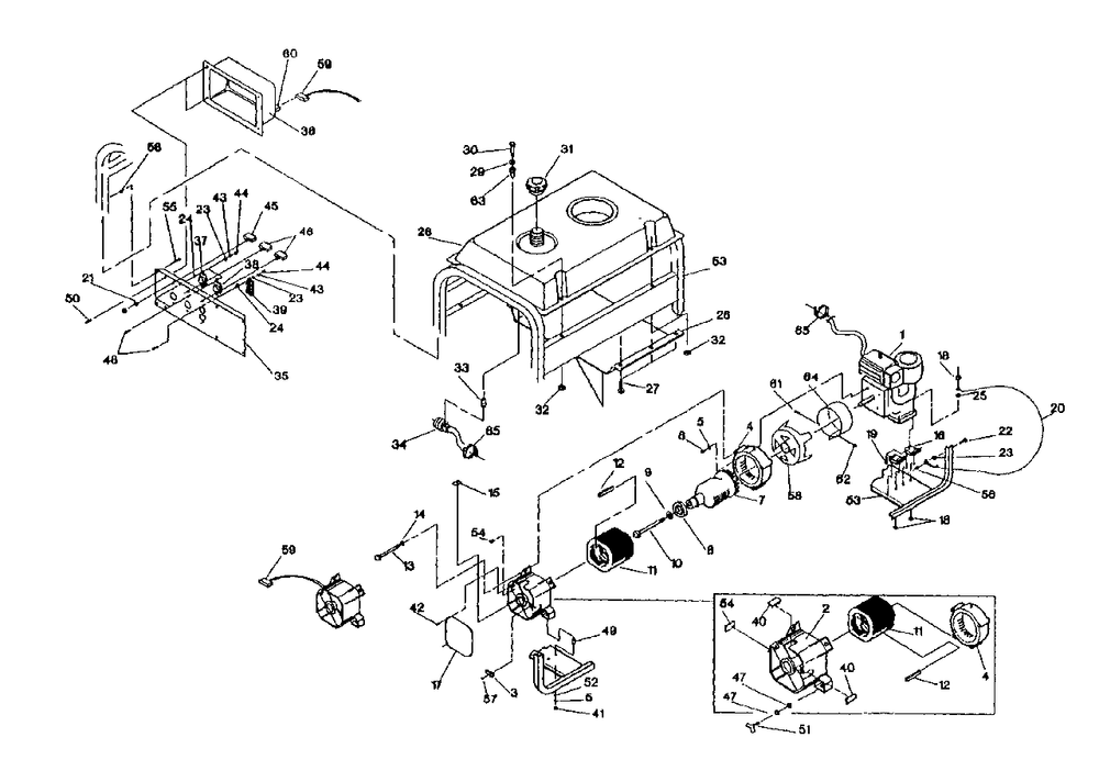 Generator Diagram and Parts List for SVP5000 (9719-0)(9719-0) Generac Generator