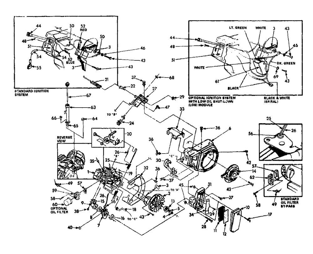 6.5 Hp Hs Long Block And Ignition Systems Diagram and Parts List for 3W953A (9540-2)(9540-2) Generac Generator