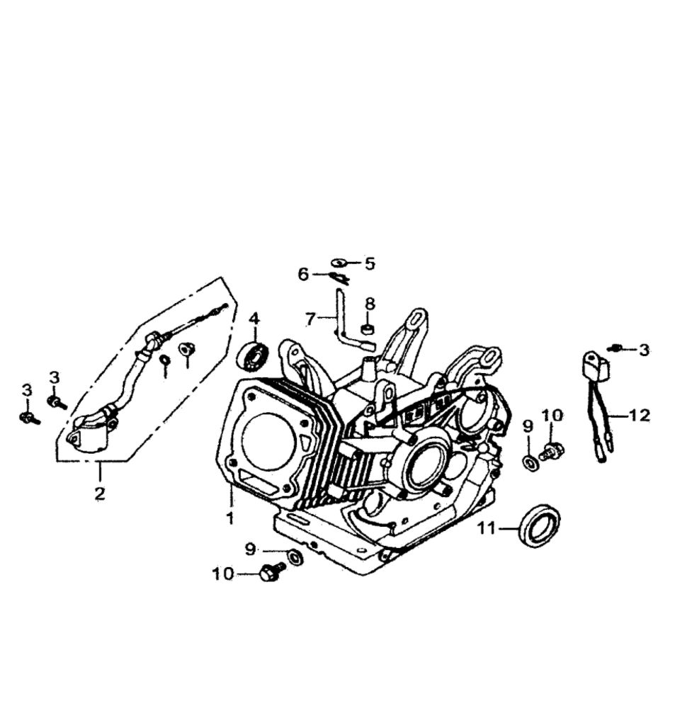 Crankcase Diagram and Parts List for 5943-0  Generac Generator