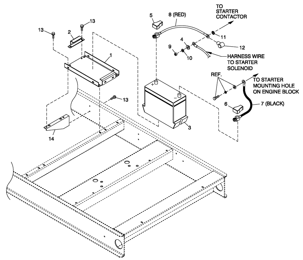 Battery 5,4l Cpl 4.6l 80kw And 6.8l 150kw Diagram and Parts List for CT08046ANSN (3507V24654)(2007) Generac Generator
