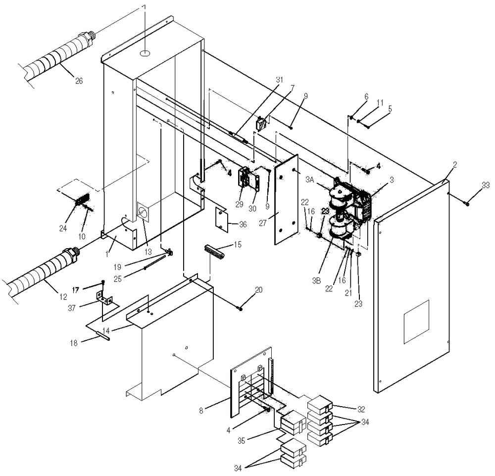 Load Center Assembly 2 Diagram and Parts List for 0043892 (3787648 - 3906618)(2014) Generac Generator