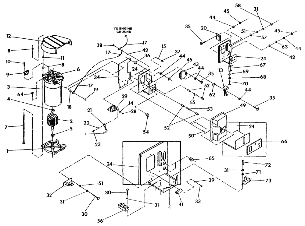Alternator And Control Panel Diagram and Parts List for 0626-2  Generac Generator