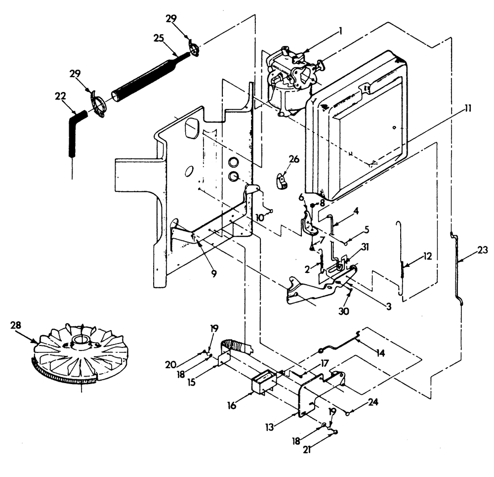 Carburetor Diagram and Parts List for 9131-0  Generac Generator