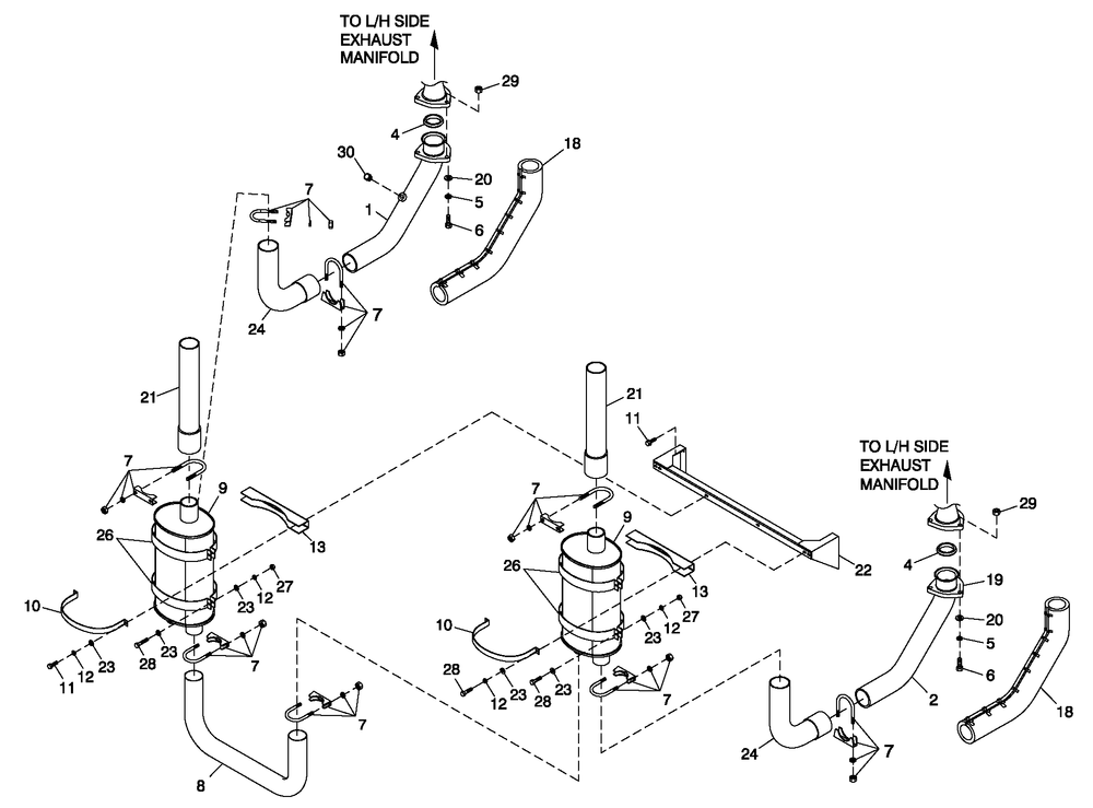 Muffler 5.4l/6.8l Cpl Exhaust C5 Diagram and Parts List for QT08046AVAN (4474879 - 4789408)(2007) Generac Generator