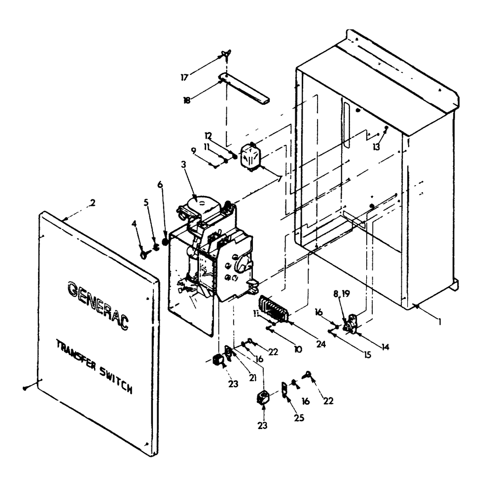 Transfer Switch Diagram and Parts List for 9067-1  Generac Generator