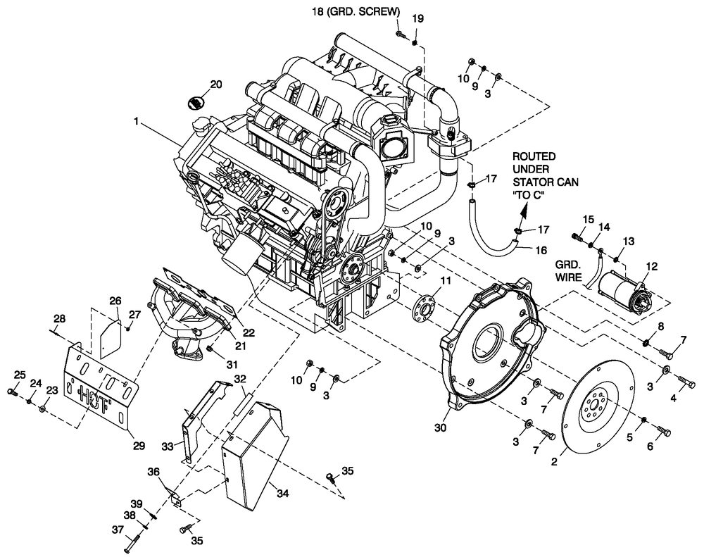 Ev Engine Common Parts 3.0l G3 L/H Diagram and Parts List for CT06030ANAN (1907V23210 - 4807V25565)(2007) Generac Generator