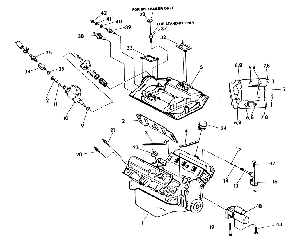 4.3 Liter Engine (Part 3) Diagram and Parts List for 9134-7  Generac Generator