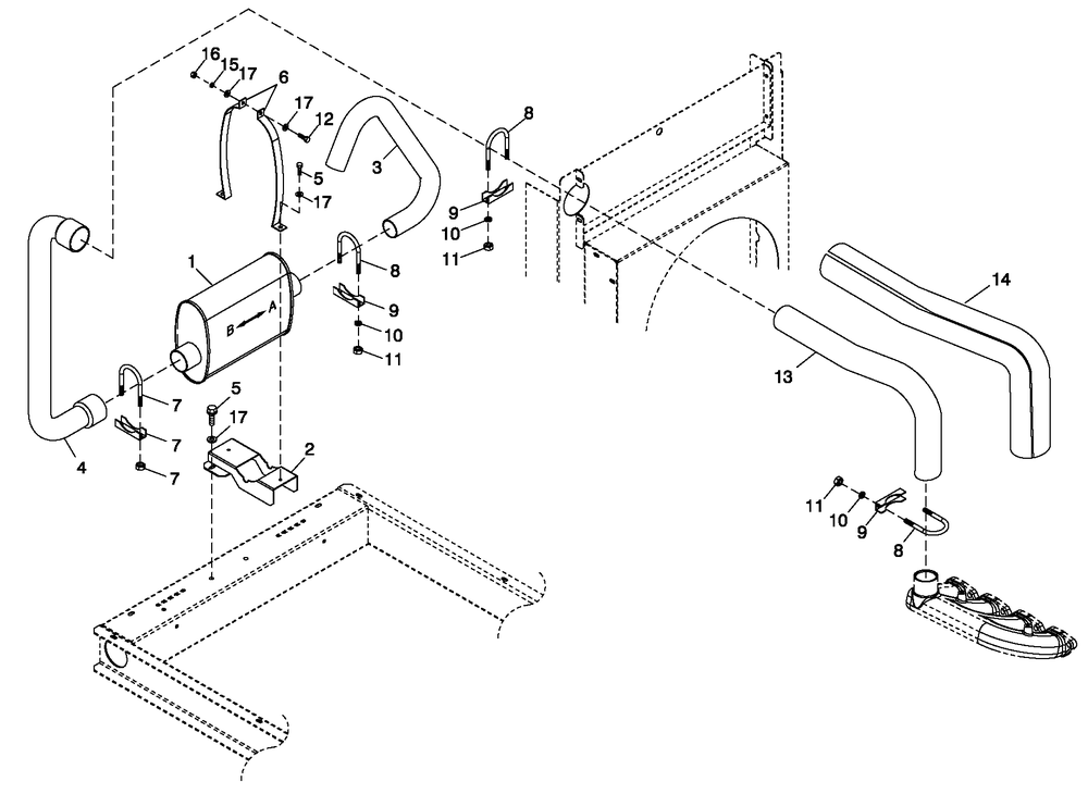 Ev Exhaust System 1.6l Diagram and Parts List for 0053240 (4413076 - 4524169)(2006) Generac Generator