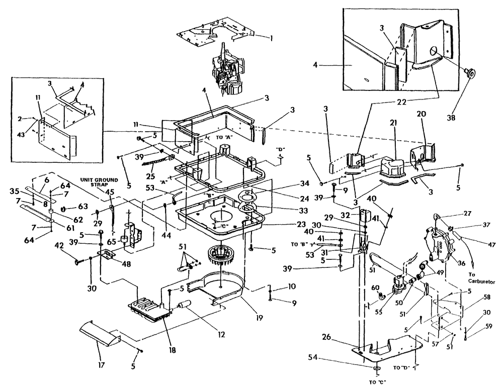 Sheet Metal Diagram and Parts List for 0803-3 Np-34lp Generac Generator