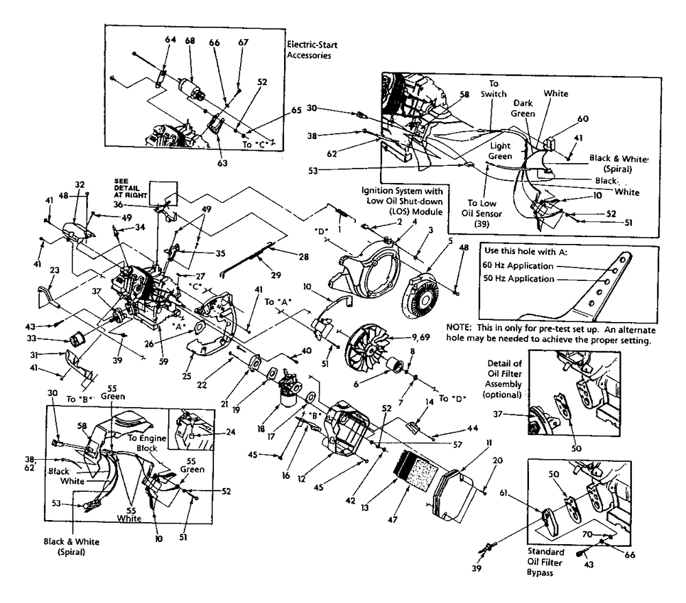 Engine Trim Parts Diagram and Parts List for 1N167 (9861-0)(9861-0) Generac Generator