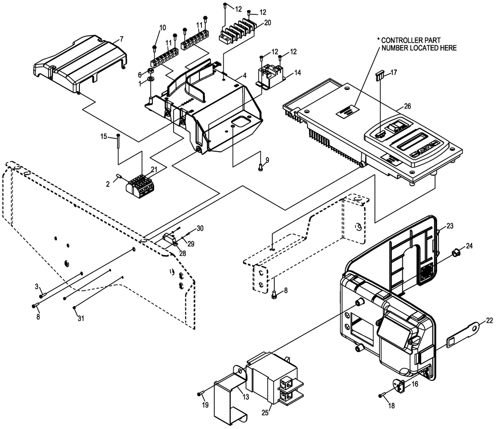 Control Panel Diagram and Parts List for 0059140 (6256686 - 7316354)(2012) Generac Generator