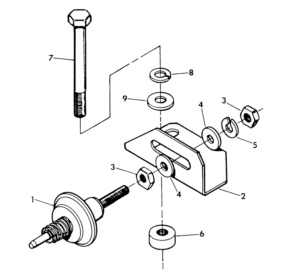 Mechanical Dashpot Diagram and Parts List for 9303-2  Generac Generator