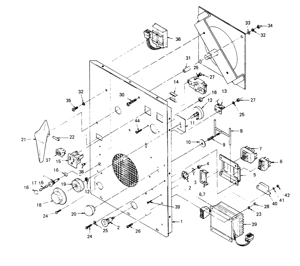 Control Panel Diagram and Parts List for 8364-0  Generac Welder