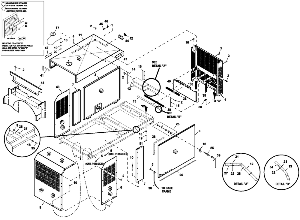 Ev Encl C2 Pvt Lbl Diagram and Parts List for HT04554ANAC (8408435)(2013) Generac Generator