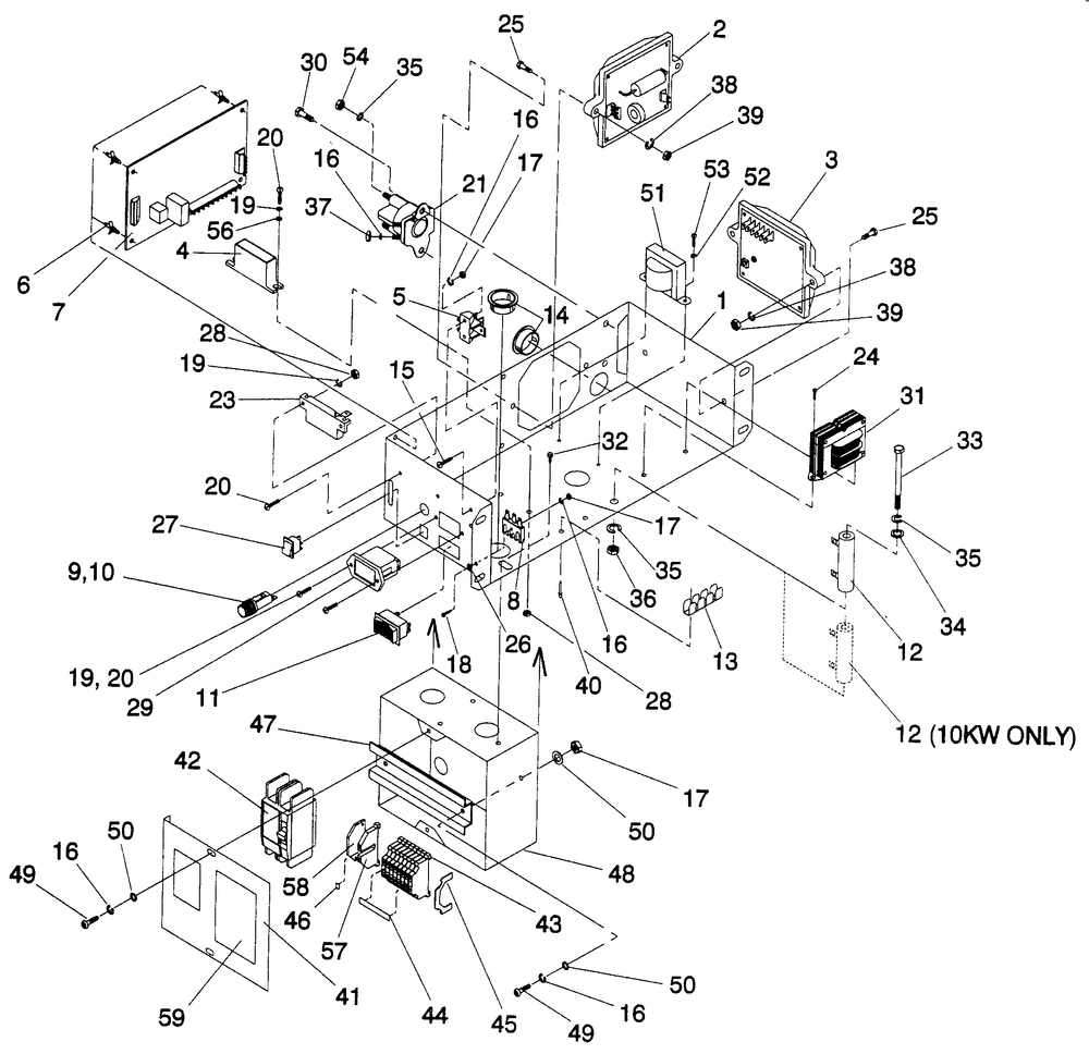Control Panel Diagram and Parts List for 4176-0  Generac Generator