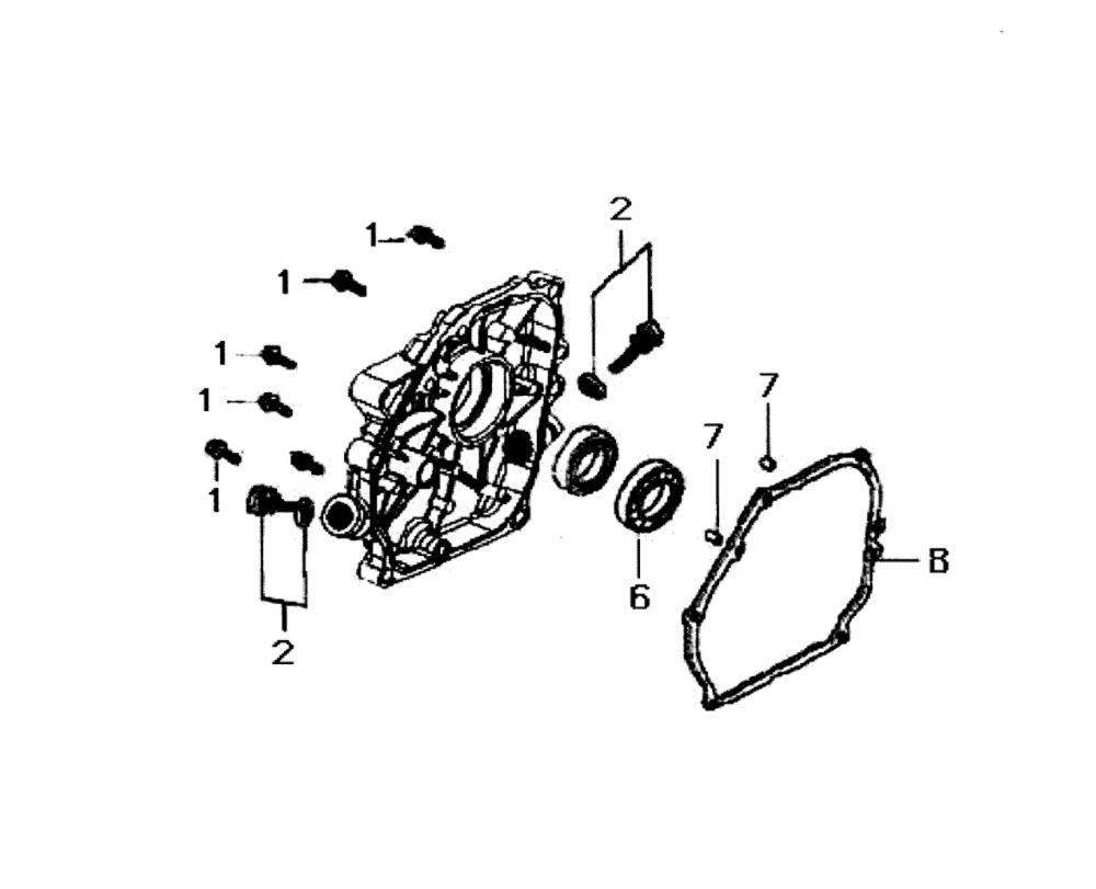 Crankcase Cover Diagram and Parts List for 005993-0  Generac Pressure Washer