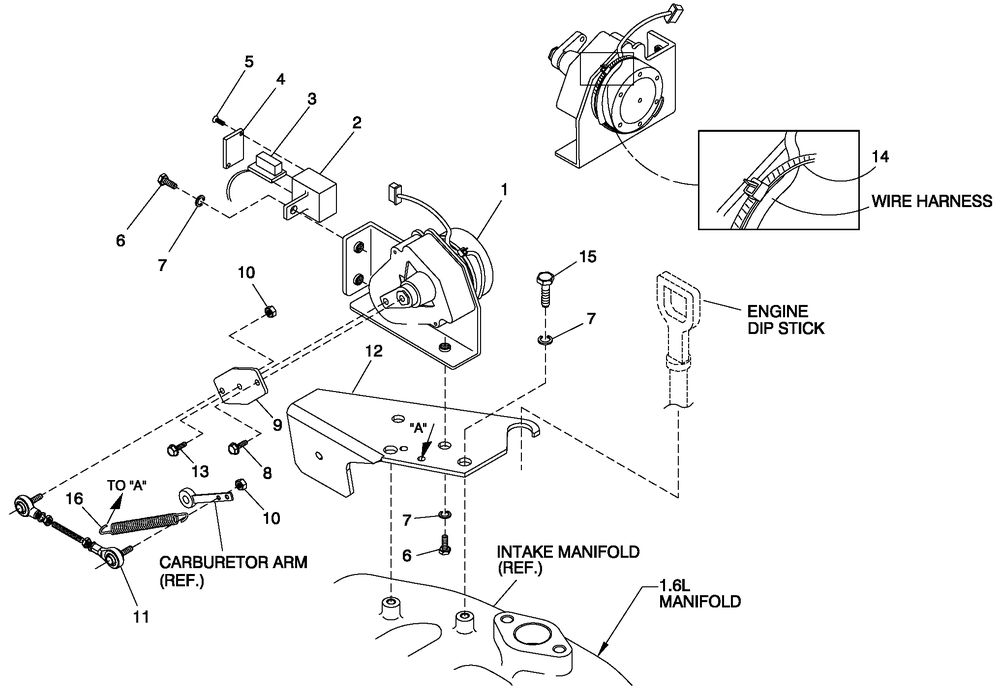 Governor Assembly Diagram and Parts List for ET02516GNSN (5817583 - 5853670)(2010) Generac Generator
