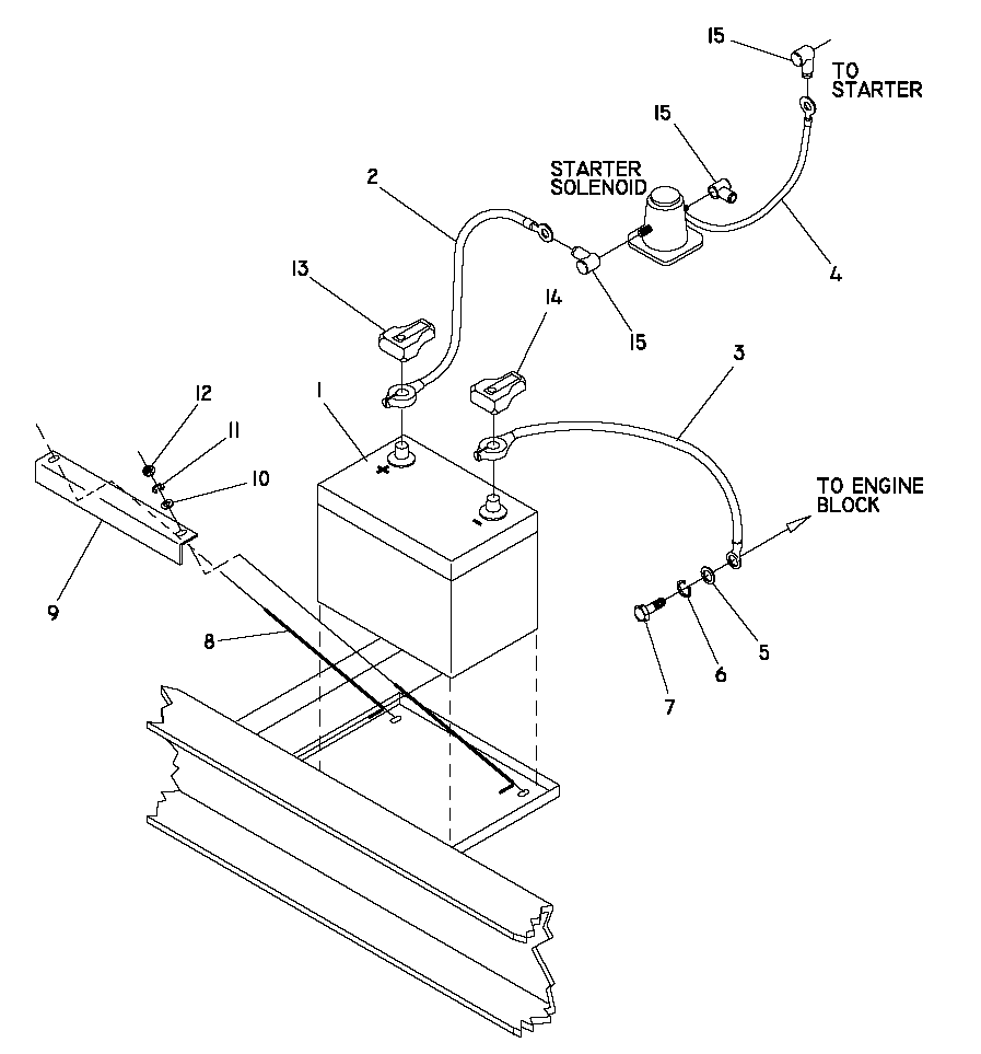 Battery Diagram and Parts List for 0044741 (3580728 - 3694588)(2014) Generac Generator