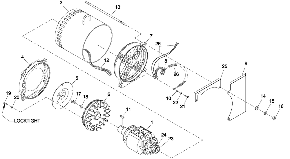 Cpl Alternator Direct Excitation Diagram and Parts List for QT04524AVSN (4361366 - 4407203)(2006) Generac Generator