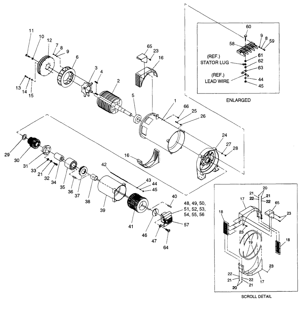 Alternator Diagram and Parts List for 4588-0  Generac Generator