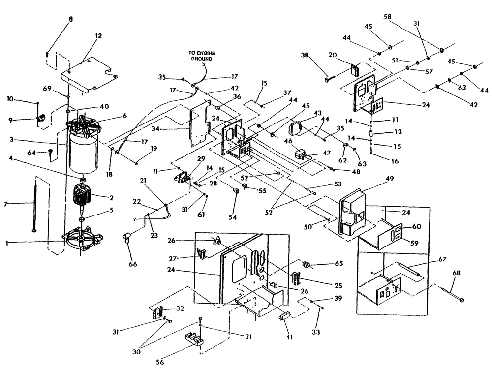 Alternator And Control Panel Diagram and Parts List for 0862-0  Generac Generator