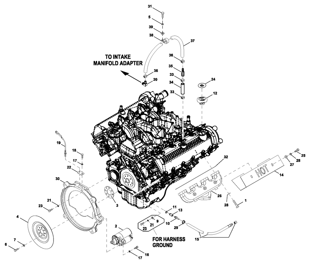 Ev Engcomprt 5.4l Cpl R/H Diagram and Parts List for HT04554GNAX (7064094)(2012) Generac Generator