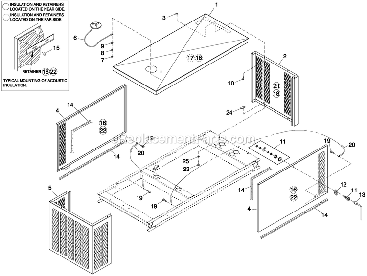 Enclosure C1 Cpl Diagram and Parts List for QT02016GNSN (5059275)(2008) Generac Generator