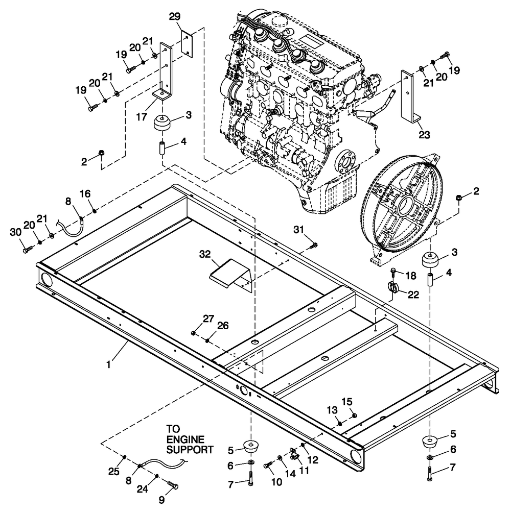 Mounting Base 2.4l C2 Diagram and Parts List for ET04524ANSN (5632859 - 5781974)(2010) Generac Generator