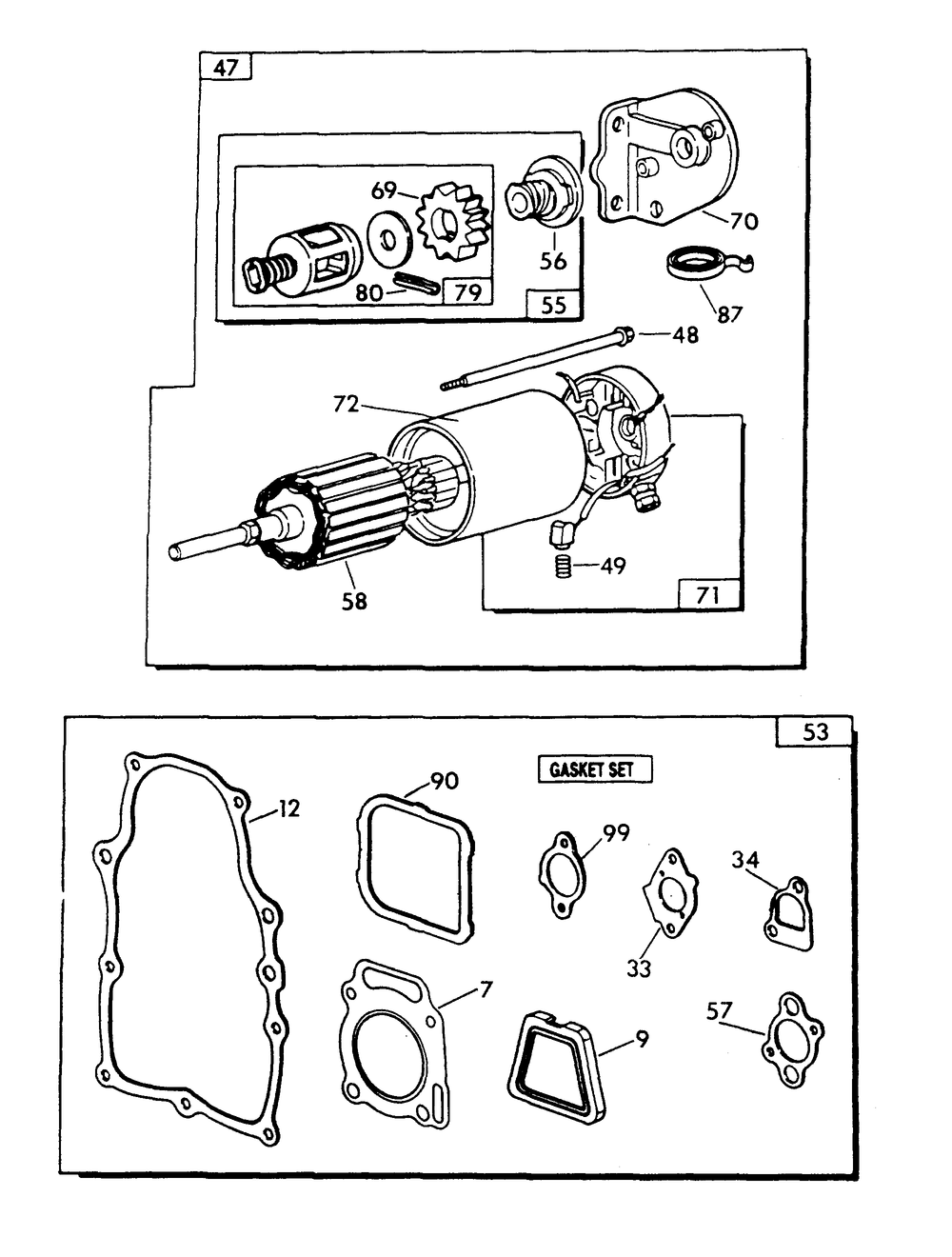 Gn-480 Engine (Part 3) Diagram and Parts List for 9843-0  Generac Generator