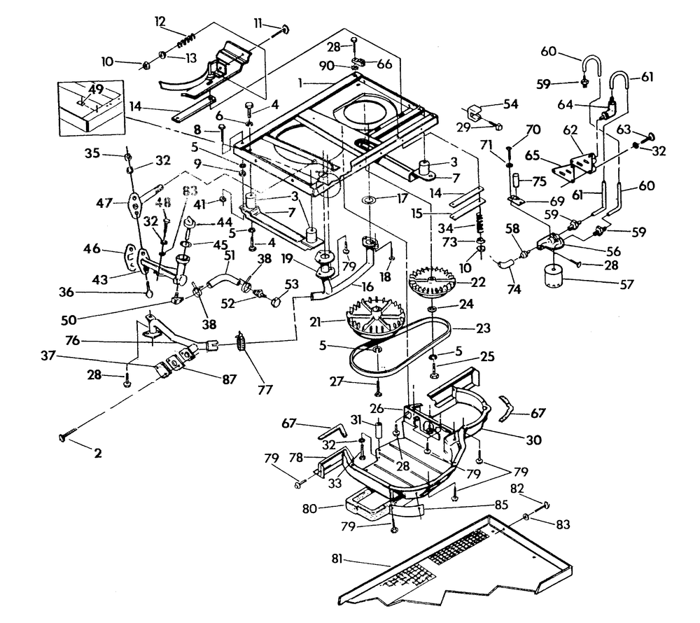 Base And Pulleys Diagram and Parts List for 9843-2  Generac Generator