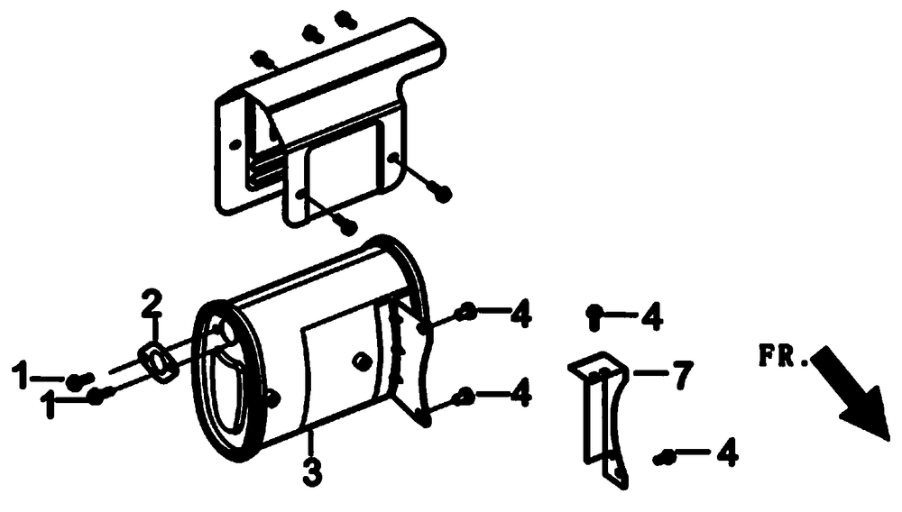 Muffler Diagram and Parts List for 0059395 (7008470E - 7479864E)(2016) Generac Generator