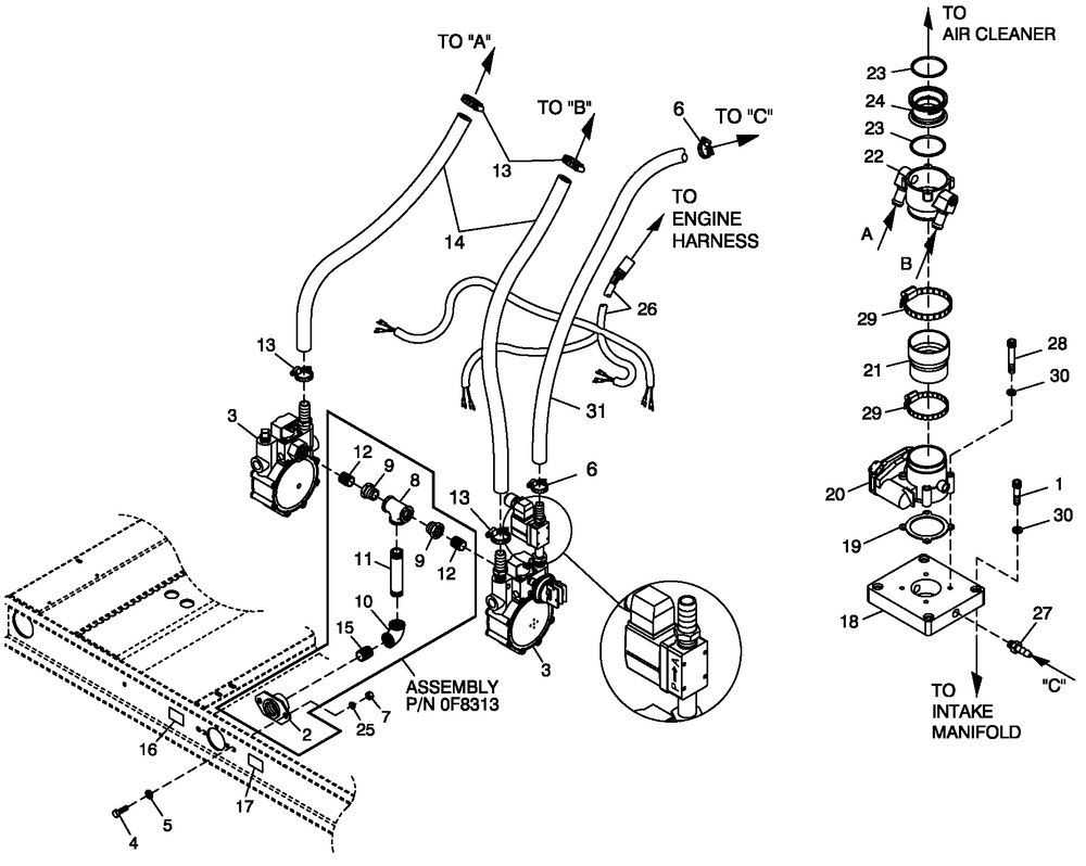Fuel Lp Vapor 4.6l G3 80kw Diagram and Parts List for BT08046ANSN (4306V20488)(2006) Generac Generator
