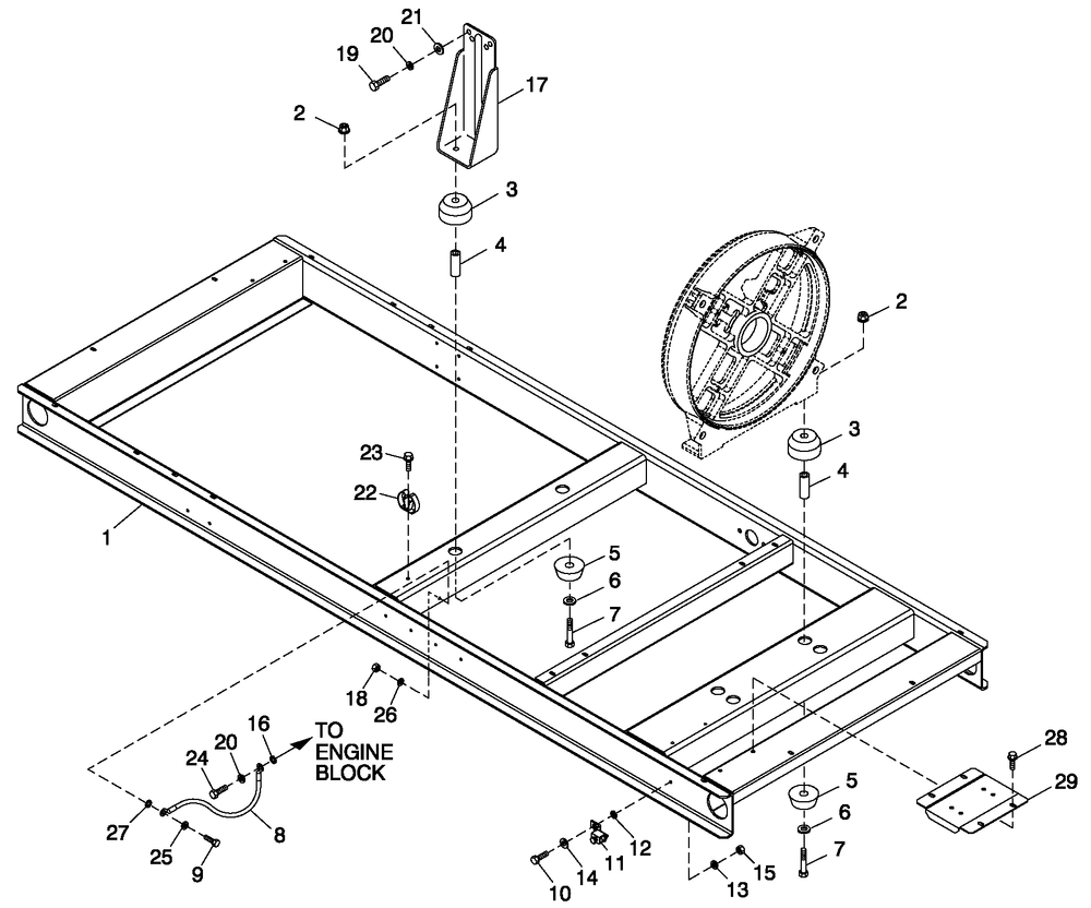 Mounting Base 3.0l/3.9l C4 Diagram and Parts List for QT05030AVSN (4137868 - 4202779)(2005) Generac Generator