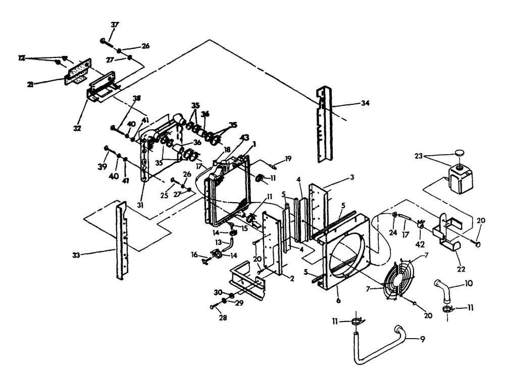 Radiator Diagram and Parts List for 9399-2  Generac Generator
