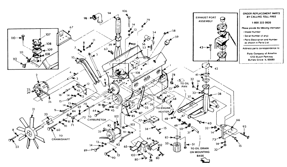 Engine Common Parts 2 Diagram and Parts List for 9303-2  Generac Generator