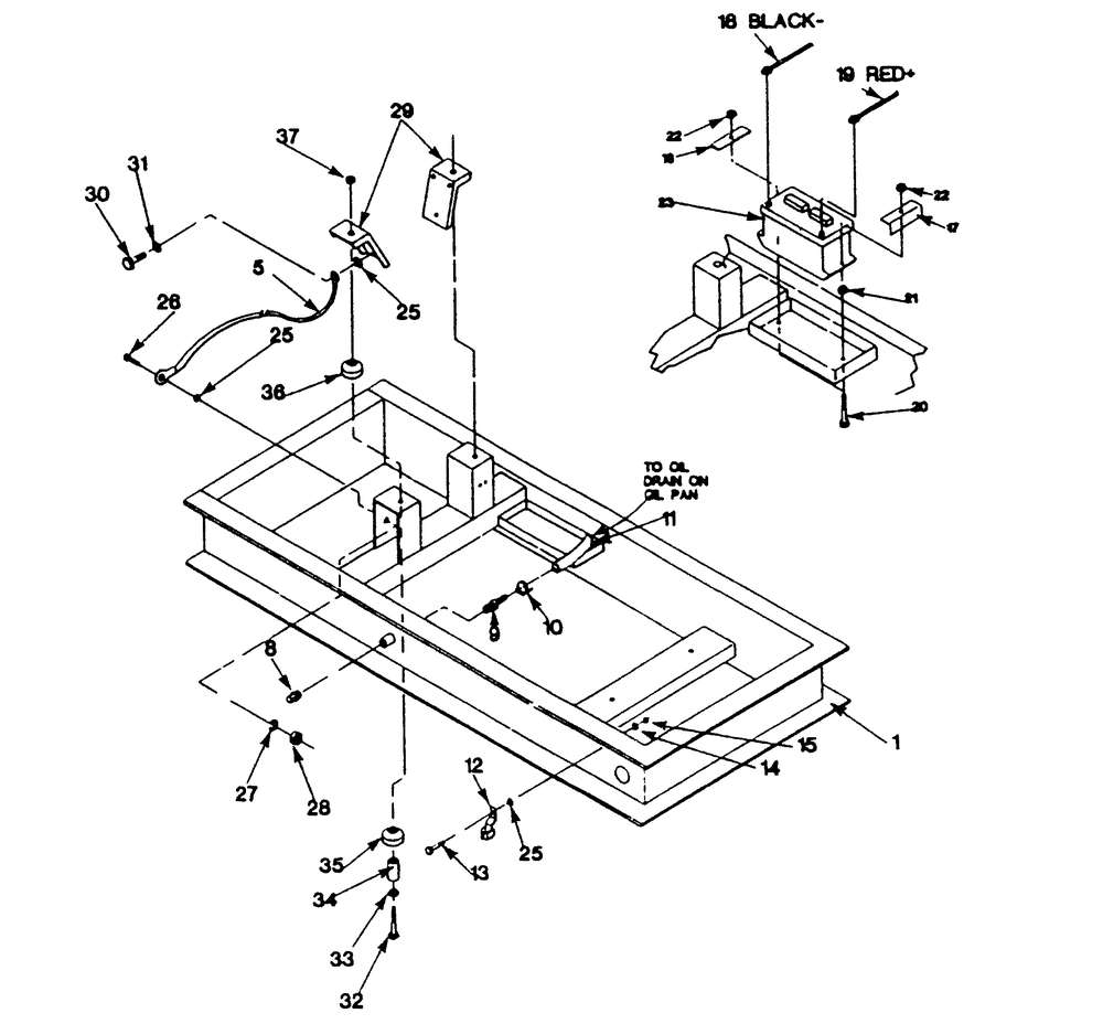 Mounting Base Diagram and Parts List for 9303-8  Generac Generator