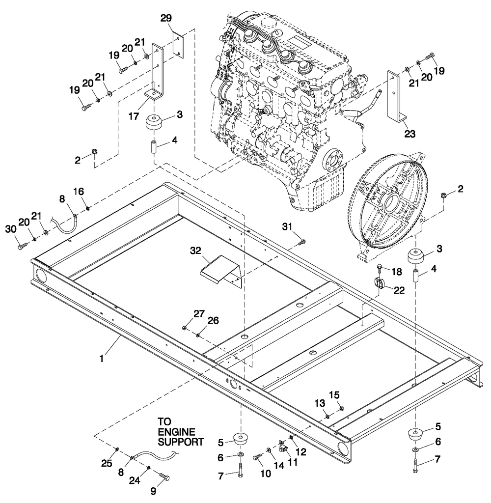 Mounting Base 2.4l C2 Diagram and Parts List for ET04524JNSX (6136189 - 6805138)(2011) Generac Generator