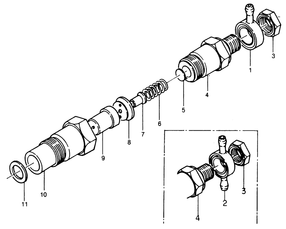 Fuel Injectors Diagram and Parts List for 1010-A  Generac Welder