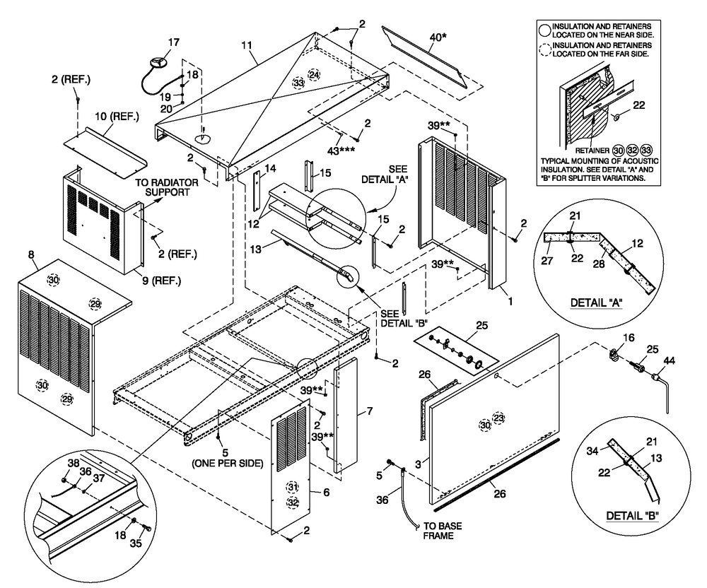 Enclosure C2 Diagram and Parts List for 0052210 (4254584 - 4273668)(2005) Generac Generator
