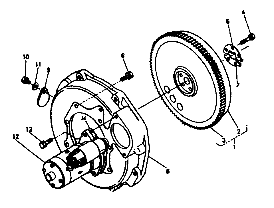 Flywheel Diagram and Parts List for 1011-C  Generac Welder