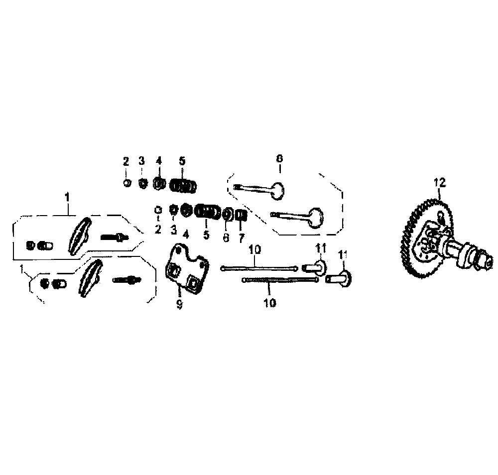 Camshaft Diagram and Parts List for 5941-1  Generac Generator