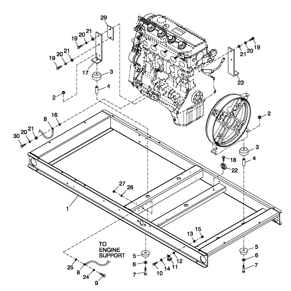 Mounting Base 2.4l C2 Diagram and Parts List for 0052590 (4362167 - 4407219)(2006) Generac Generator