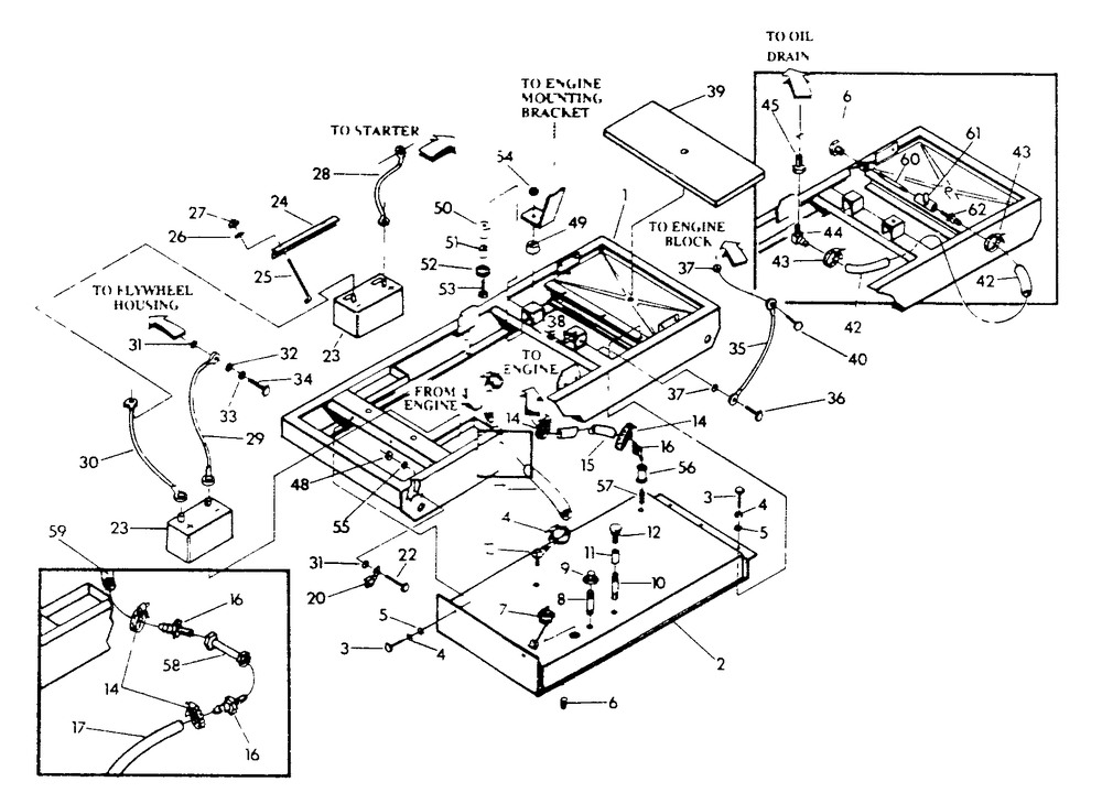 Mounting Base Diagram and Parts List for 9336-3  Generac Generator