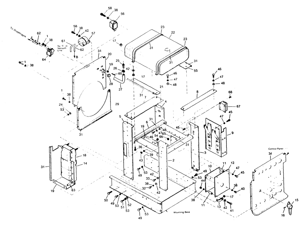 Compartment Diagram and Parts List for 8451-0  Generac Welder