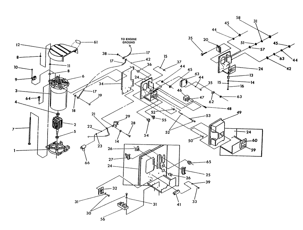 Alternator And Panel Diagram and Parts List for 9734-2 Np-66lpg Generac Generator
