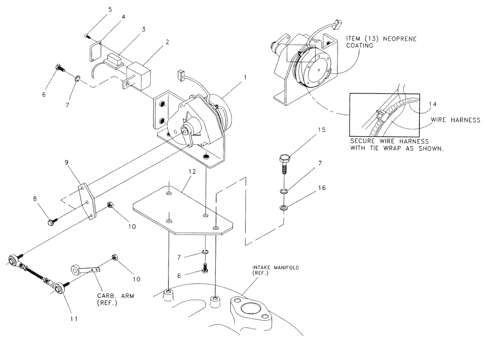 Governor Assembly Diagram and Parts List for 0041260 (3167756 - 3214478)(2014) Generac Generator