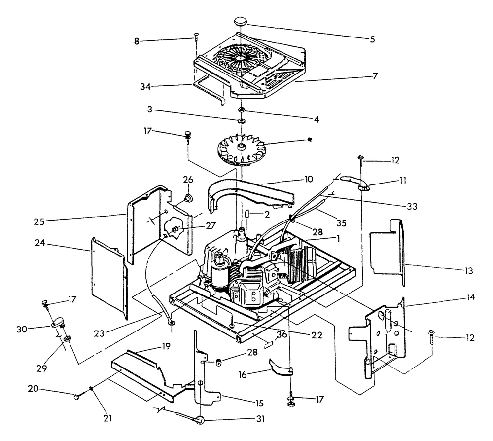 Engine Sheet Metal Diagram and Parts List for 9600-3  Generac Generator