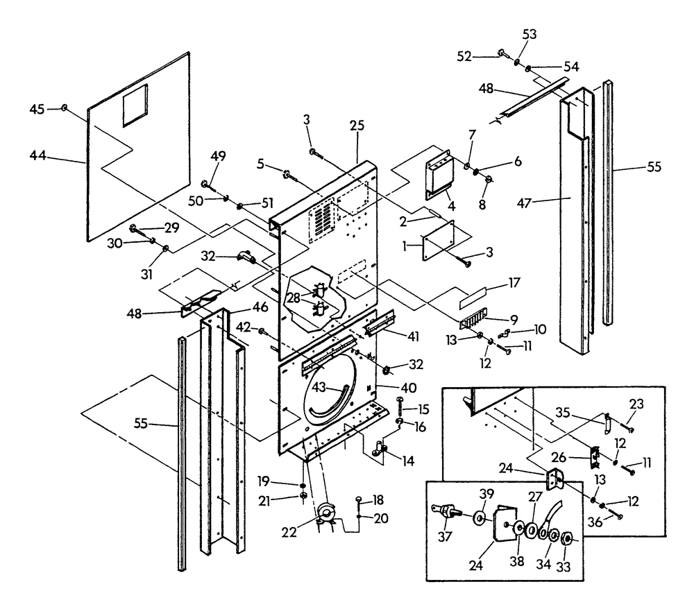 Control Panel (Back) Diagram and Parts List for 9575-1  Generac Generator