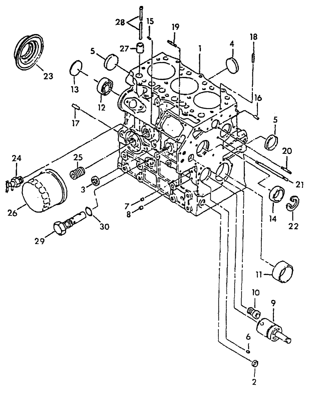 Cylinder Block Diagram and Parts List for 9344-2  Generac Generator